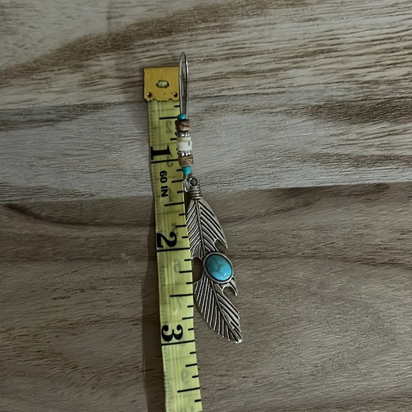 Feather & Turquoise Earrings - Picture 4 of 4